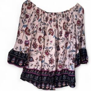 Beachlunchlounge shirt Floral Off-Shoulder smocked top XL model